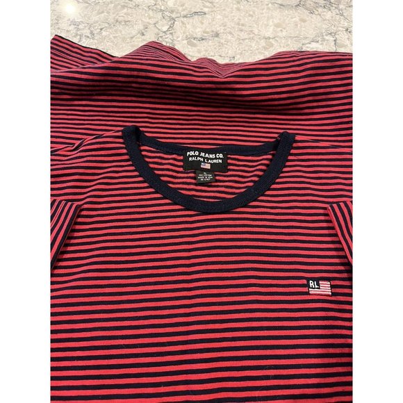 Polo Ralph Lauren Womens Cotton Split Hem Short Sleeve T-Shirt Dress Red Size L - Picture 2 of 9